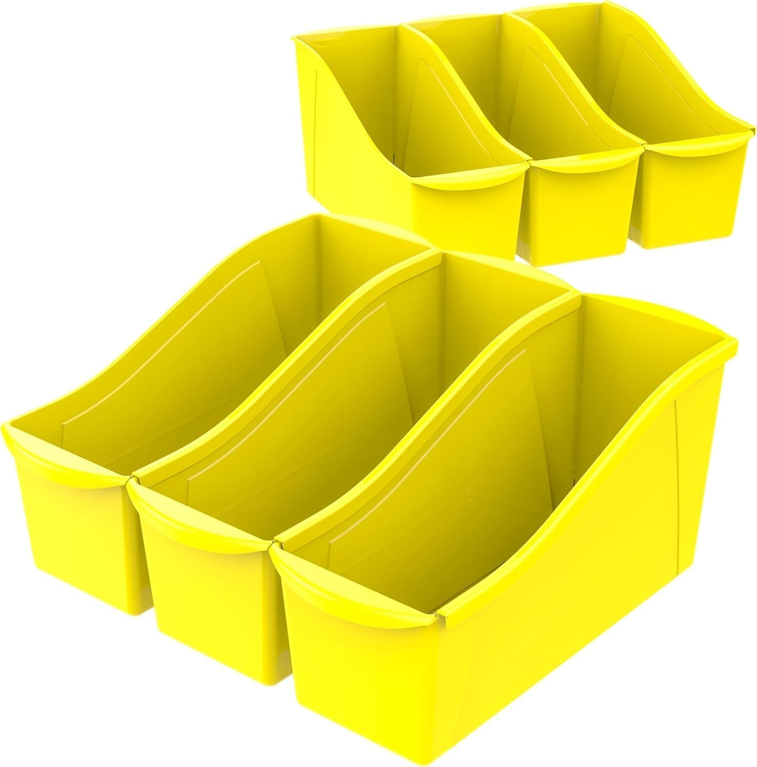 Large Book Bin Interlocking Plastic Organizer Home Office & Classroom