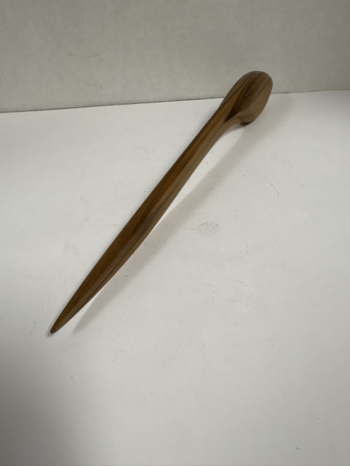 Mid Century Style Teak Wood Letter Holder Desk Organizer Sculptural
