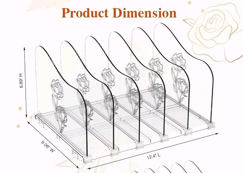 Adjustable Rose File Organizer for Desk, Vertical File Folder Holders for…