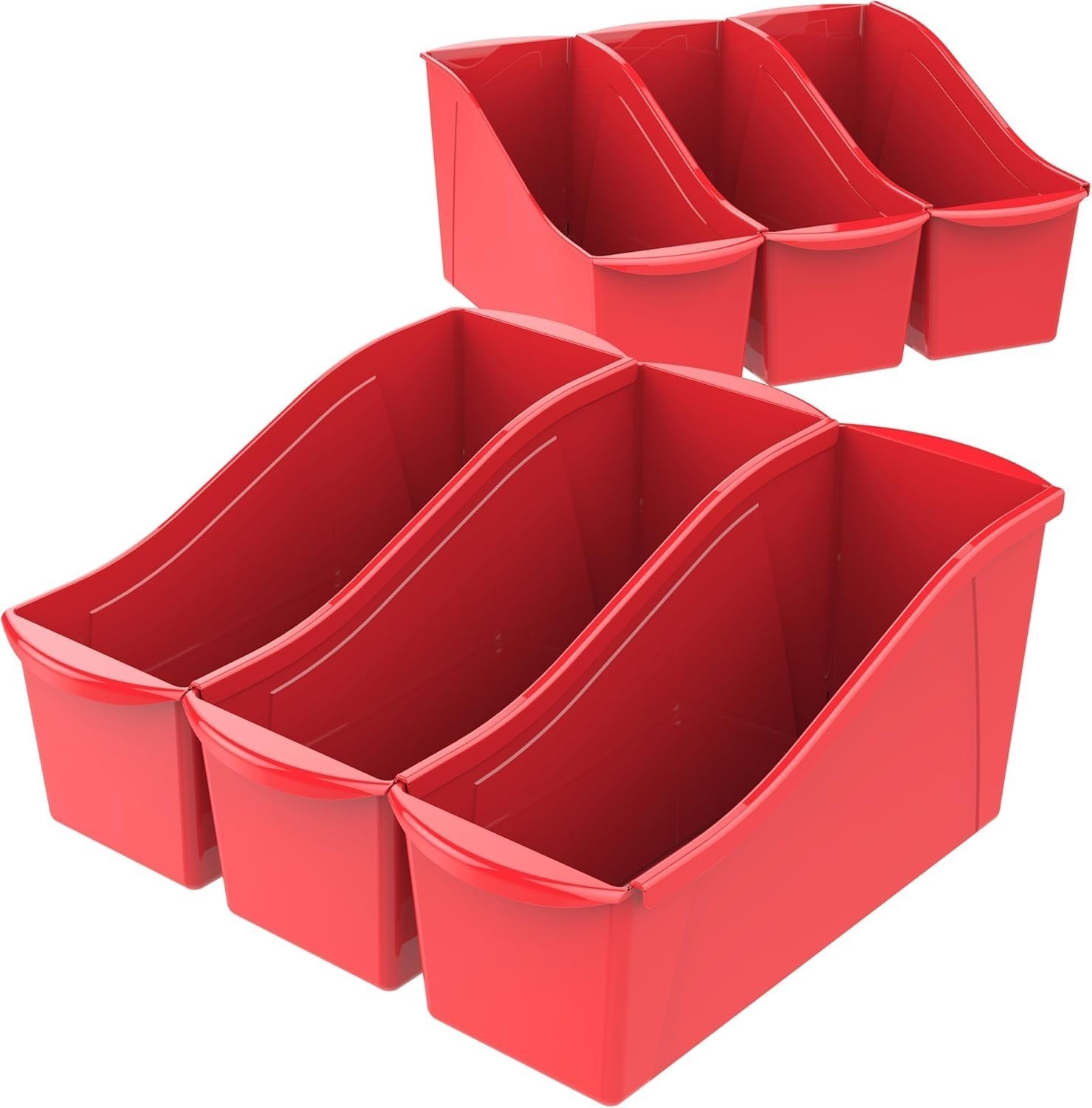 Large Book Bin Interlocking Plastic Organizer Home Office & Classroom