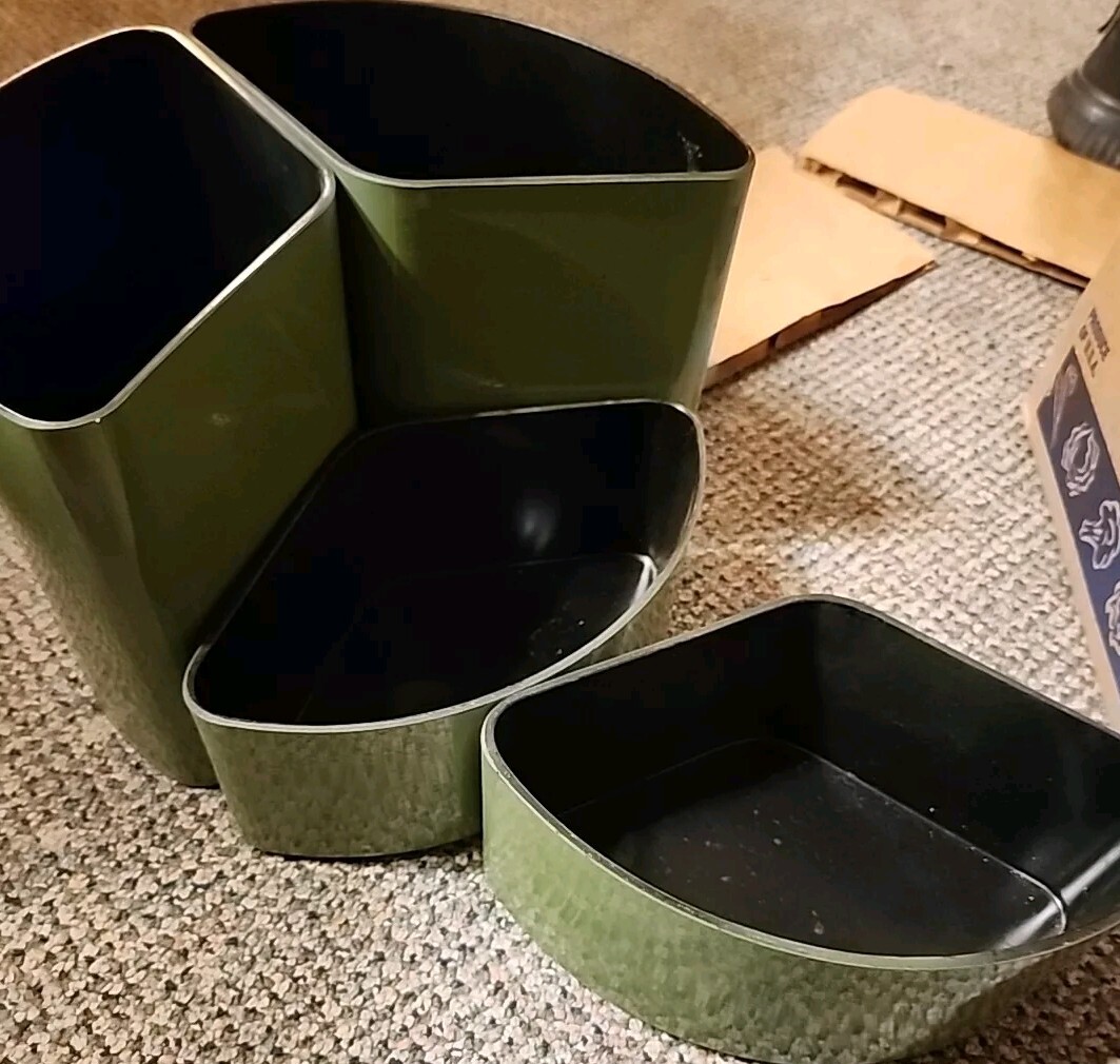 Japanese Retro MCM Office 4 Part Green Rare Multi Functional Desk Organizer