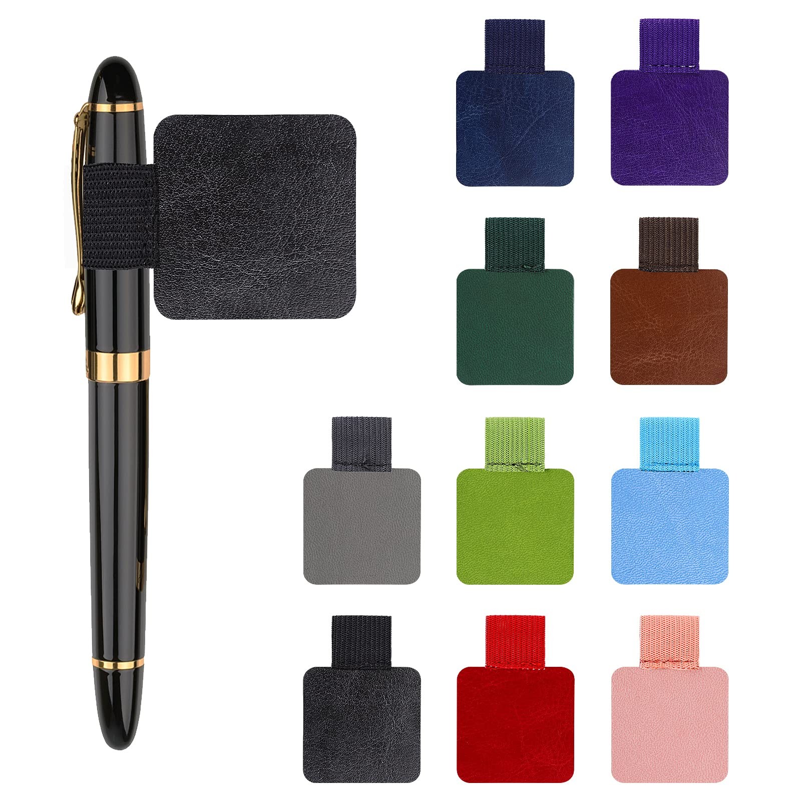 TIESOME Pen Loop Holder, 10 Pack Self-Adhesive Pen Holder Pencil Elastic Loop Mi