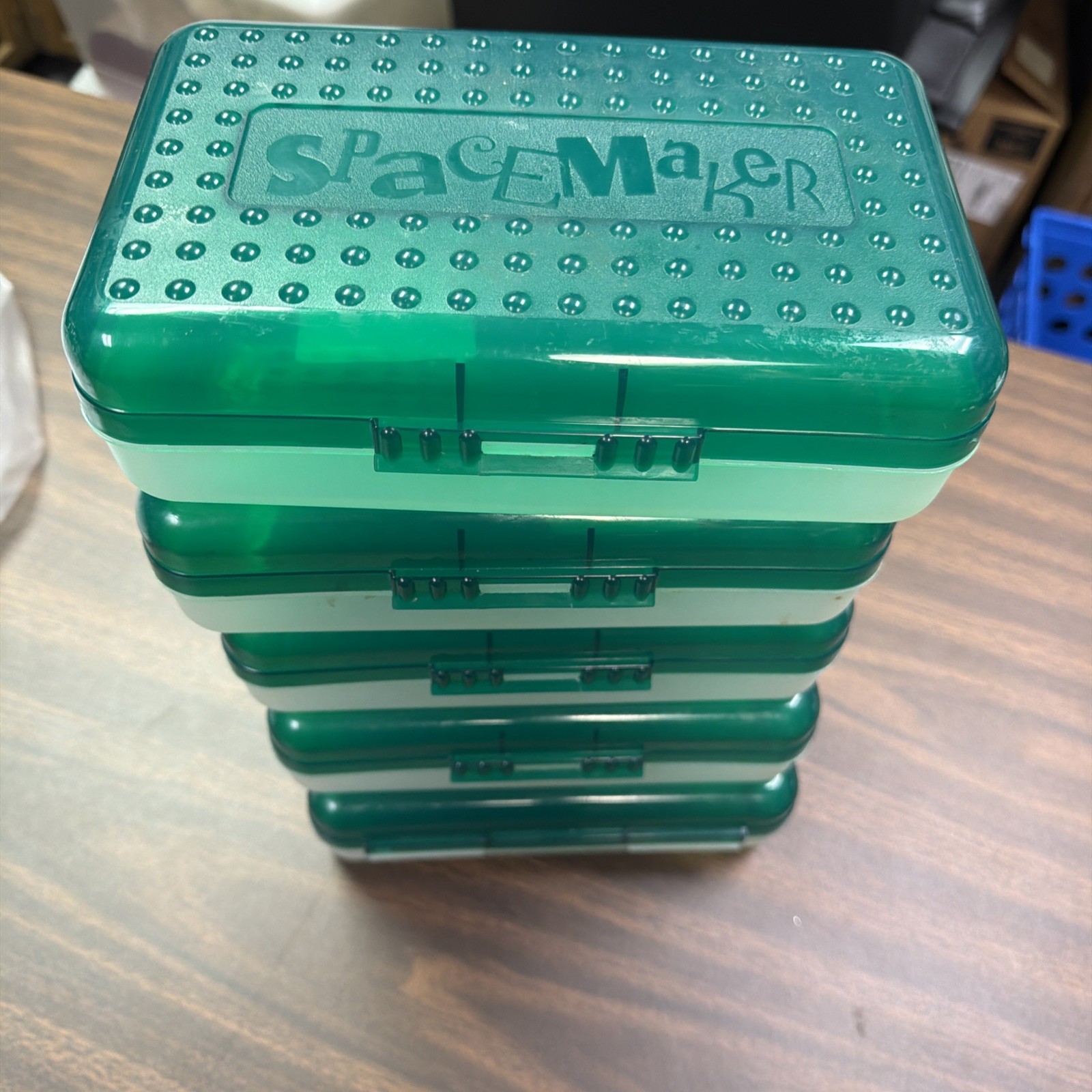 SpaceMaker 8.5×5.5×2.5 | Eldon Office | Green Storage Box Organizer Pencil Case