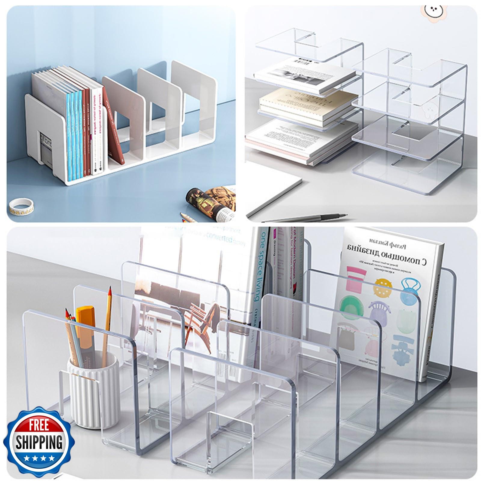 Zhousensen 2PCS Acrylic File Organizer for Desk, Desktop Document/Mail Organi
