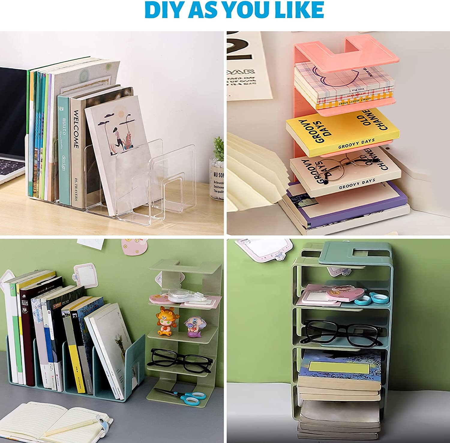 Clear Acrylic File Sorter Holder Desk Folders Organizer Rack for Envelopes Paper