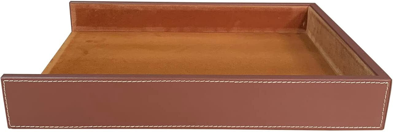 Dacasso Rustic Brown Leather Letter Tray / LETTER Size / A3201 / Brand New