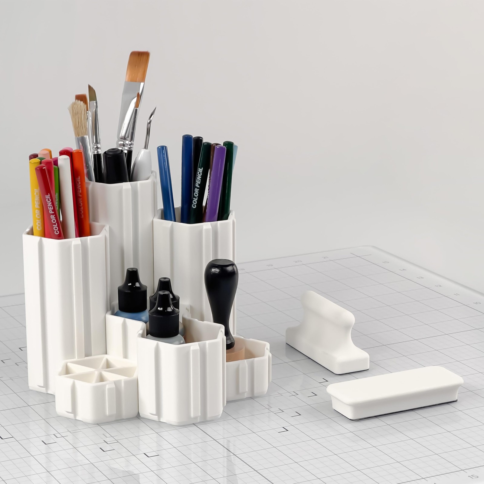 Glassboard Studio Hexaflex Organizer Set – Four container sizes, Navy Blue