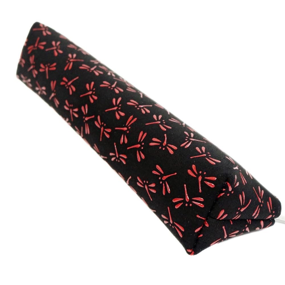 Inden-ya Deerskin Pen Case Dragonfly Red Lacquer Black Made in Japan