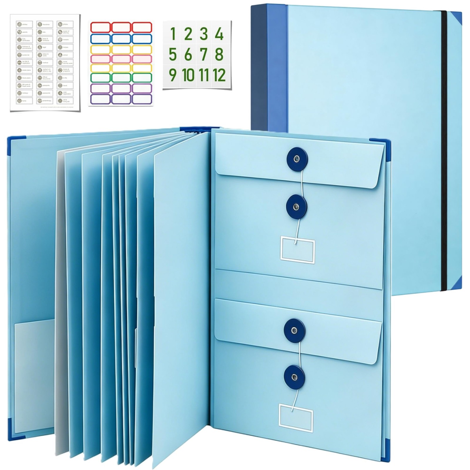 Important Document Organizer Folders Bound Expanding File For Papers Safe Blue