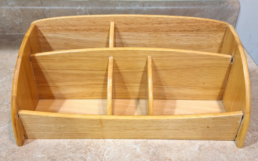Pomerantz Wood Desk Organizer School Office Home Tabletop Wooden Storage Oak