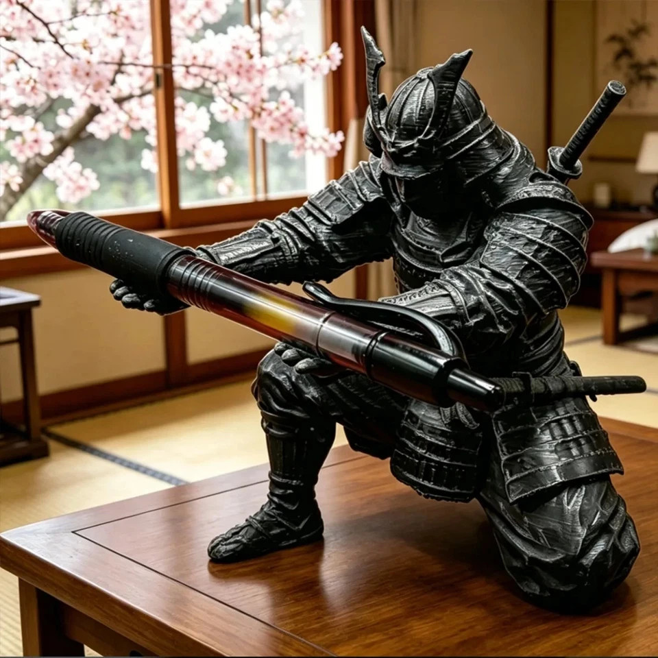 Creative Samurai Pen Holder Japanese Warrior Pencil Stand Desk Decor