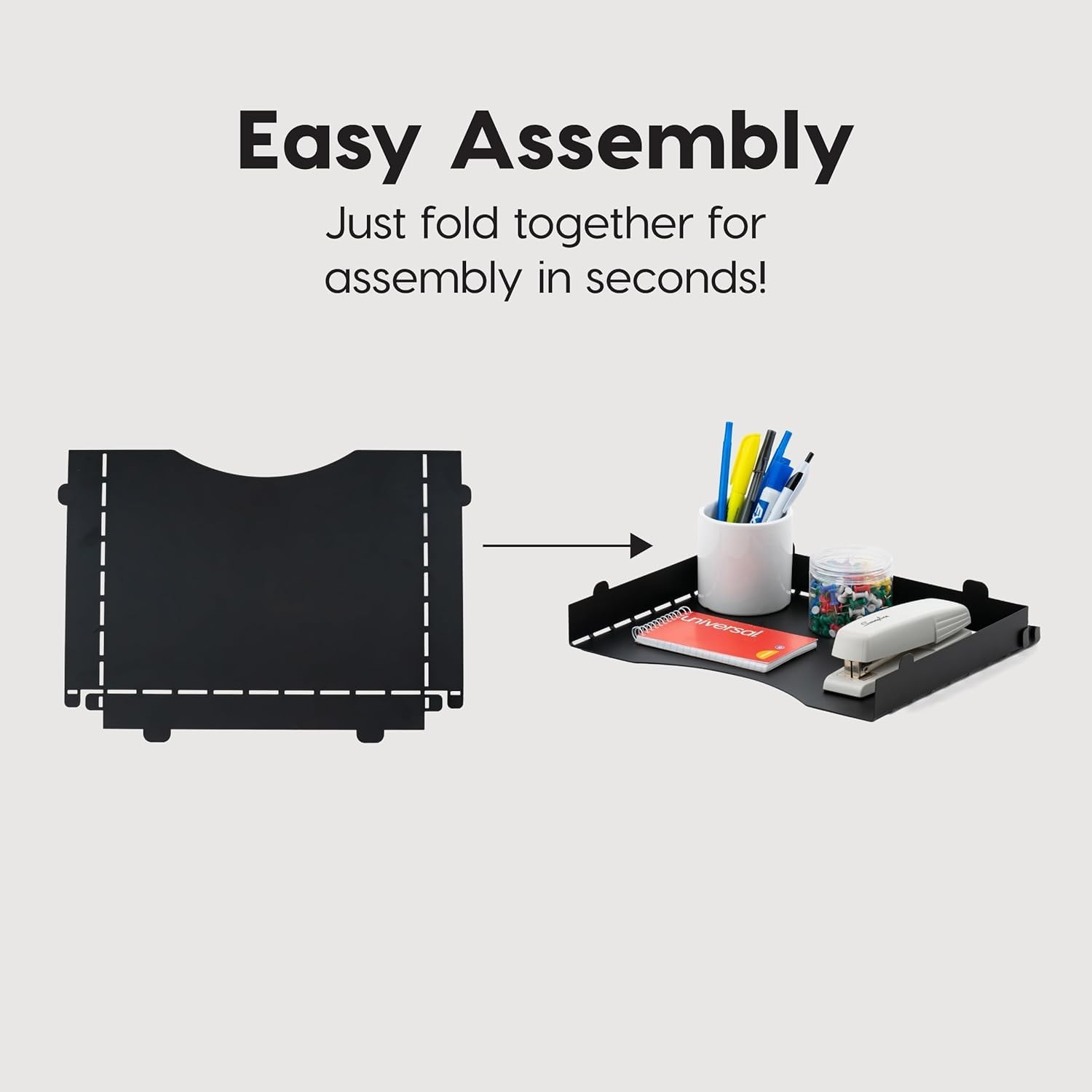 IRIS USA 4 Pack Metal Letter Tray Paper Organizer Stackable File Holder Black