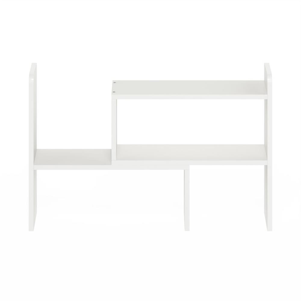 Pemberly Row Desk Top Organizer Bookshelf 3 Configurations in White