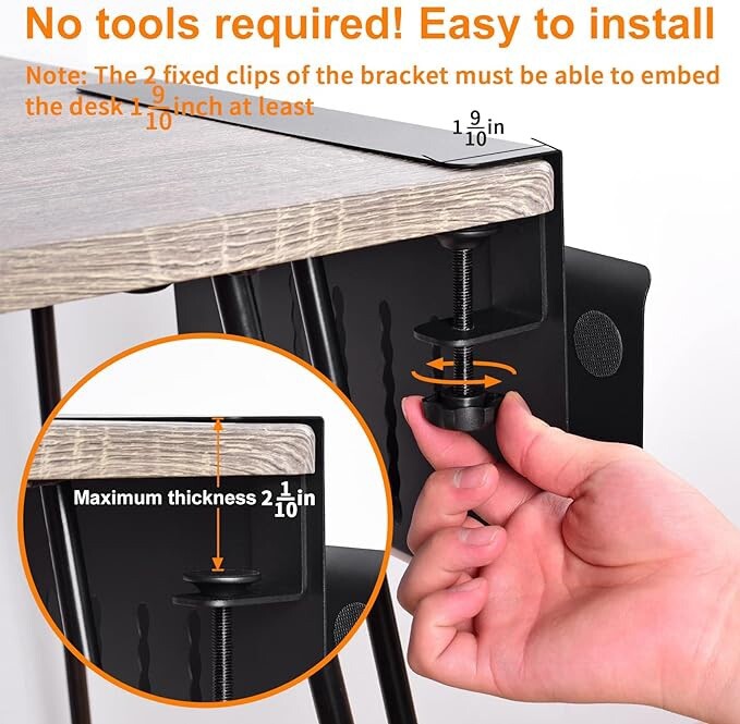 LUKETURE desk Side Storage Steel Hanging Organizer Pen Holder No Drill 8917