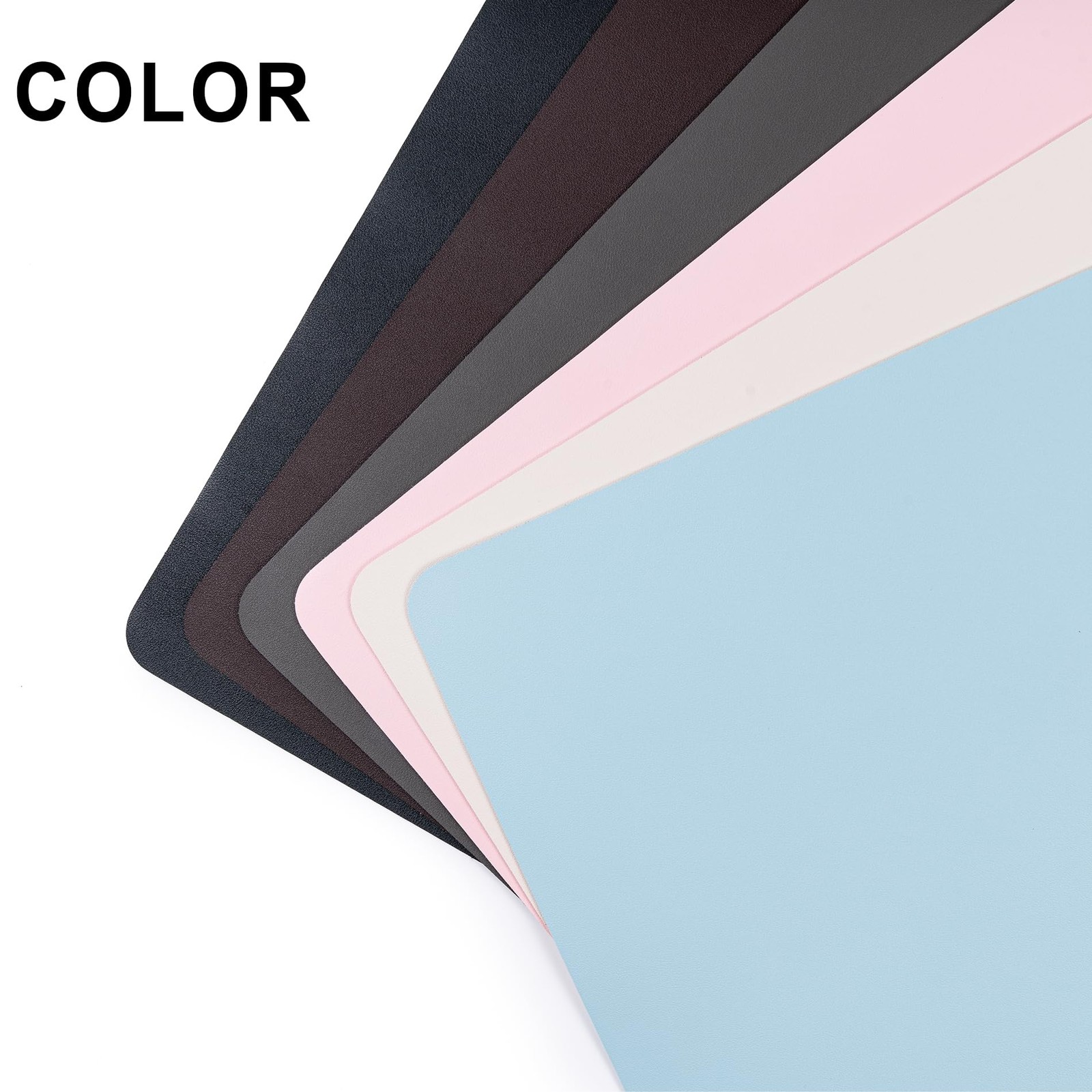 Leather Desk Pad Protector,Non-Slip Pad,on-Slip PU 23.6″ x 13.7″, Black
