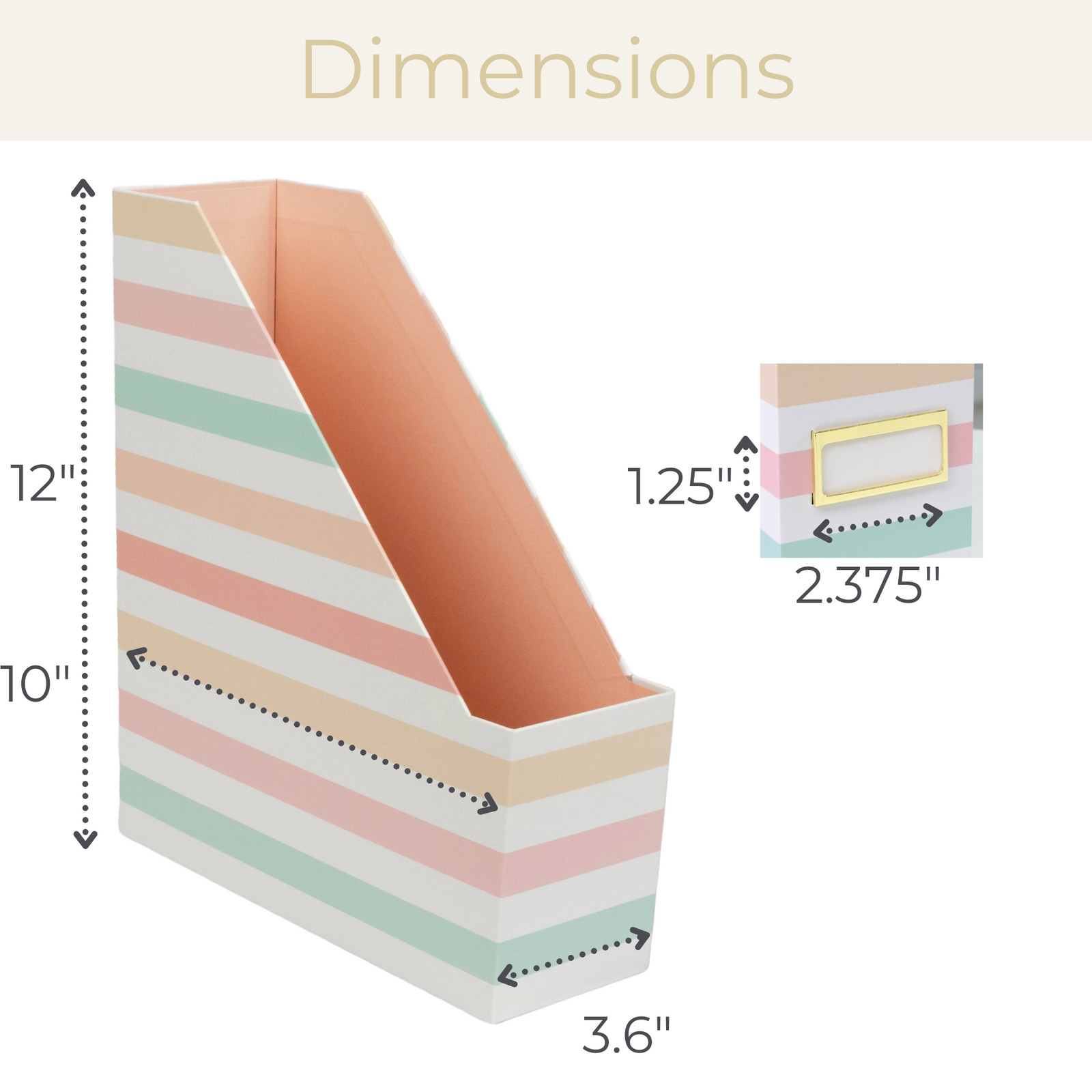 Foldable Magazine Holders in Pastel Stripes-Cardboard Vertical Organizer