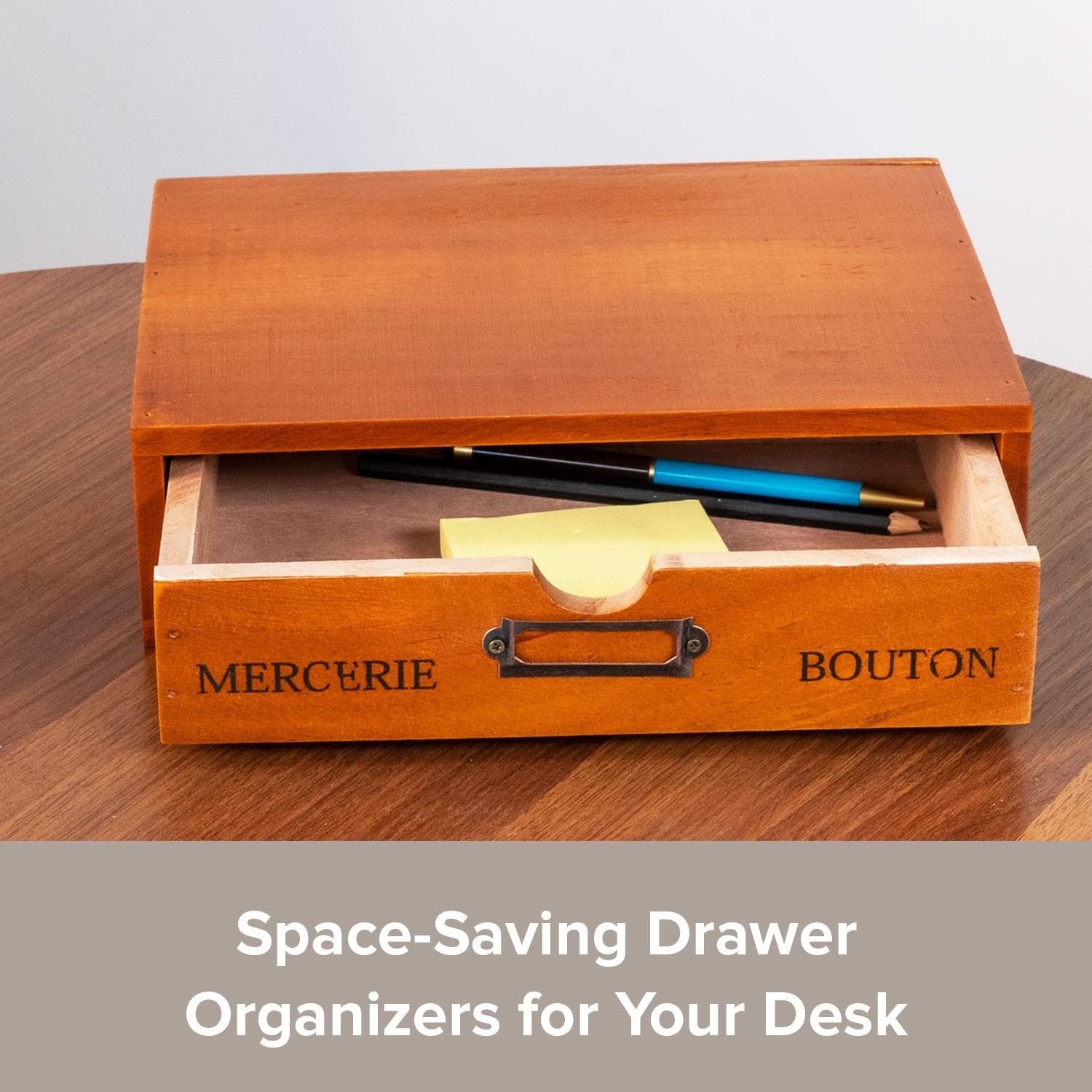 Wooden Single Drawer Unit – Solid Wood Monitor Stand for Desktop Organization…