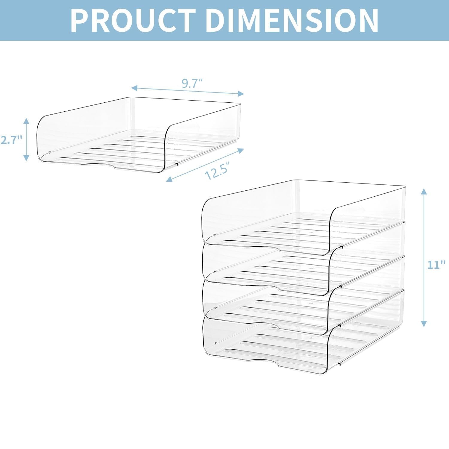 4-Tier Organizer for Desk, Stackable Desk Organizer Tray, Ideal for Office Su…