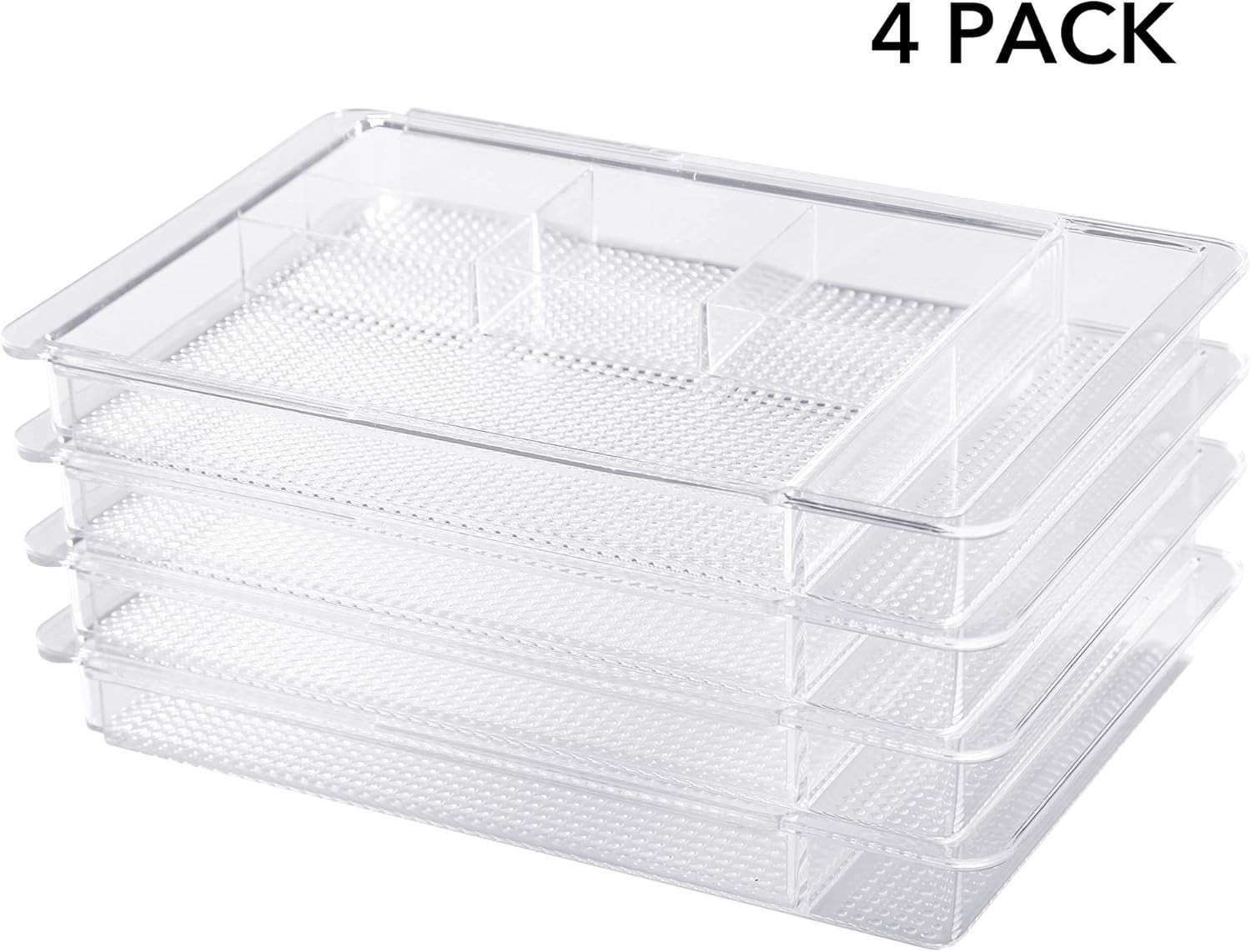 Expandable Drawer Organizer 11.1” to 19.2” Width, Shallow Cosmetic Organizer 1.3