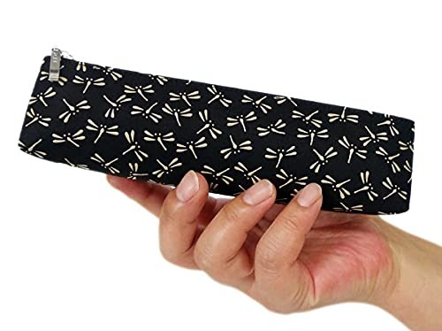 Inden-ya Deerskin Pen Case Dragonfly Lacquer Black Made in Japan