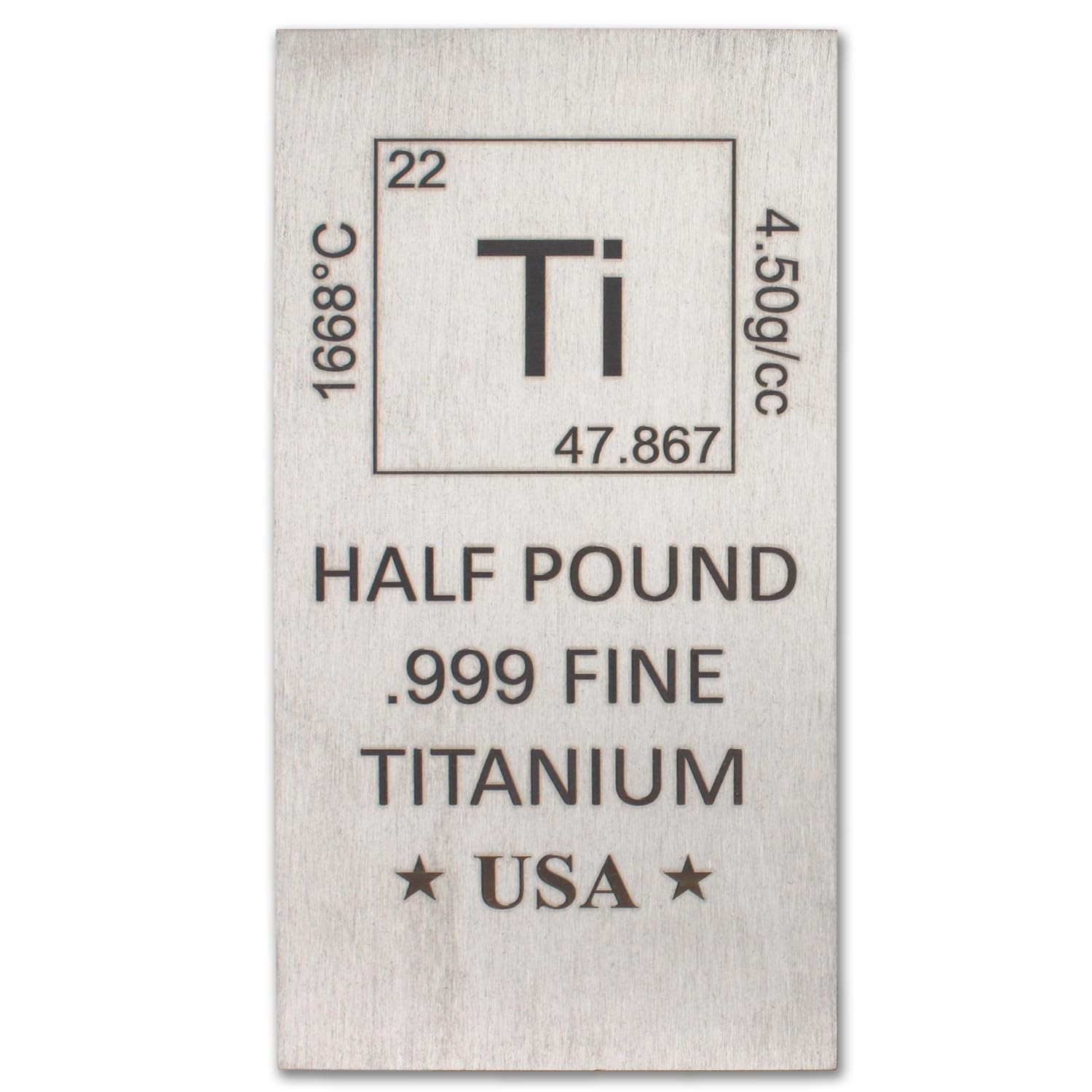 Mint State Gold 1/2 Lb Half Pound Titanium Bar Flat Style .996 –