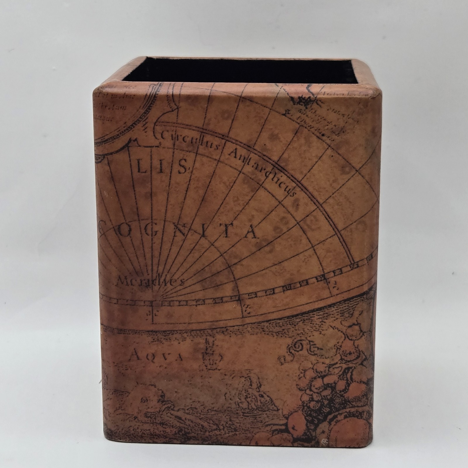 OOAK VTG Handmade Storia Art Inlay Pen & Pencil Holder Desk Office Decor 4.5″H