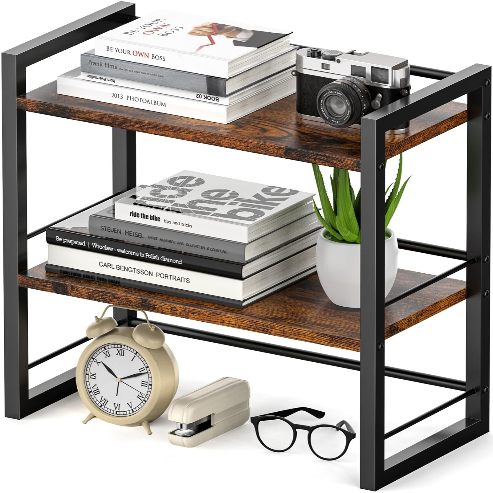 ART-GIFTREE Office Desk Shelf 15.7 inches x 7.87 x 14.4 inches, Brown