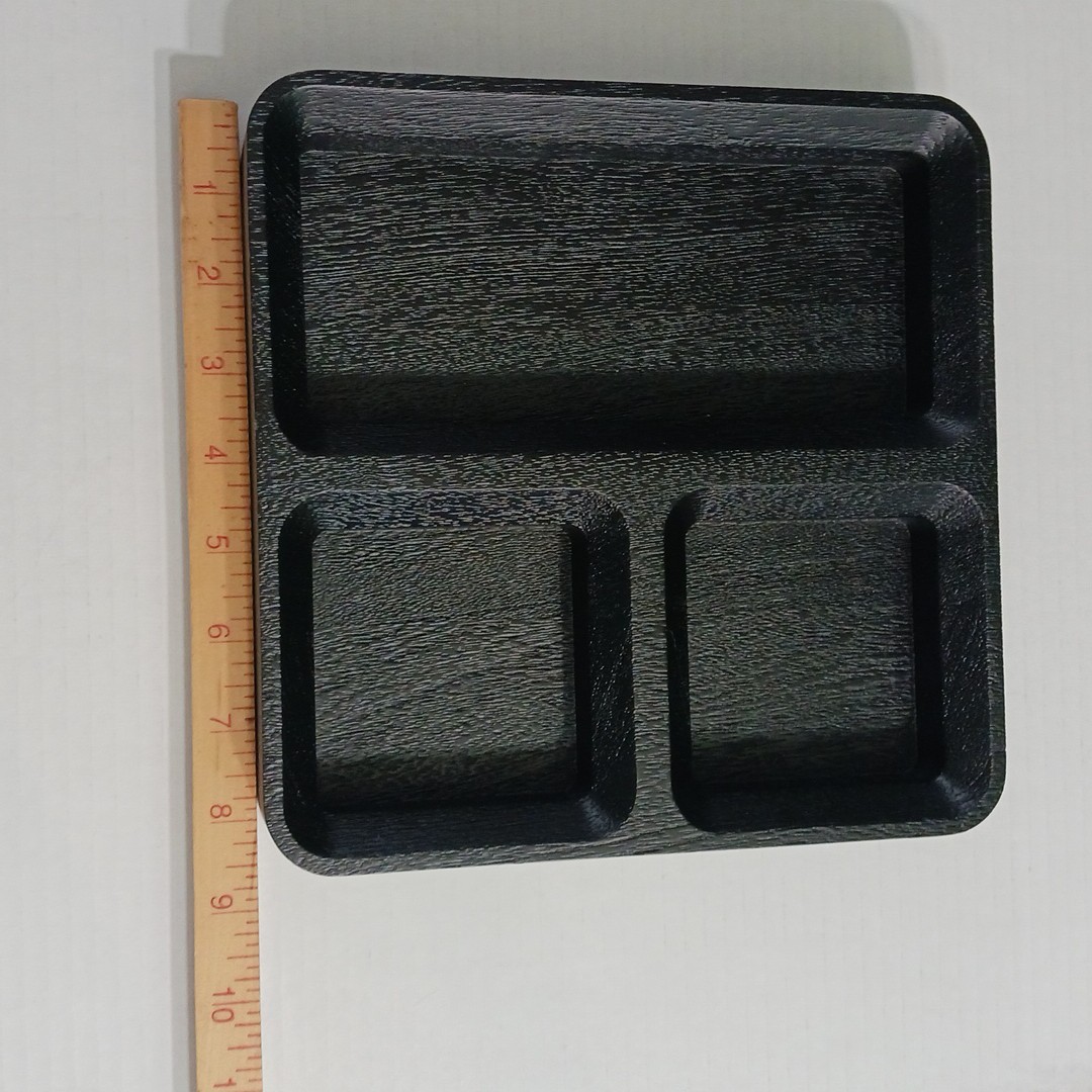 BLU DOT Square One Organizer Tray Desk Office Home Black-Stained Acacia