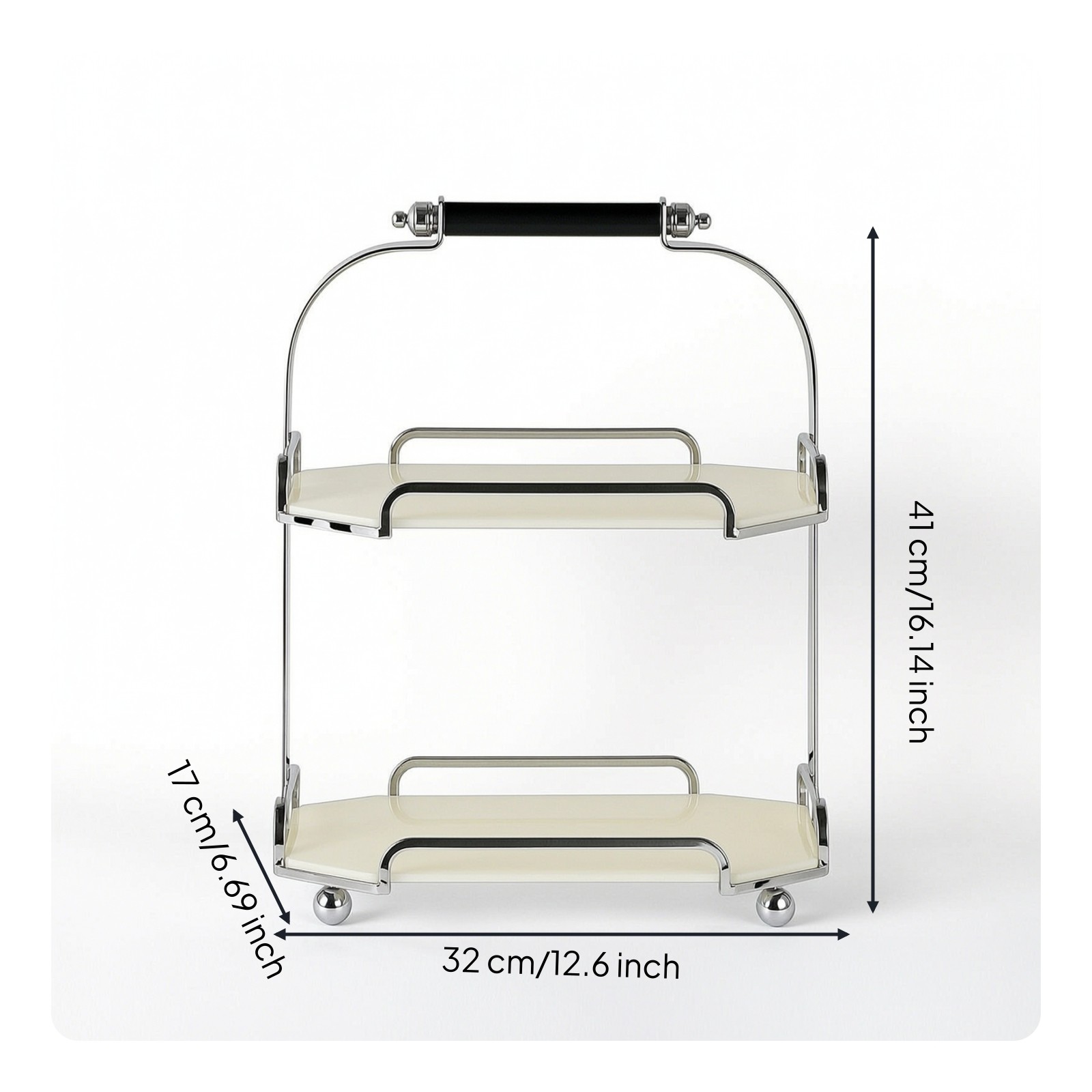 Organizer with Carrying Handle Portable Octagonal Shelf Rack for Dressing Table