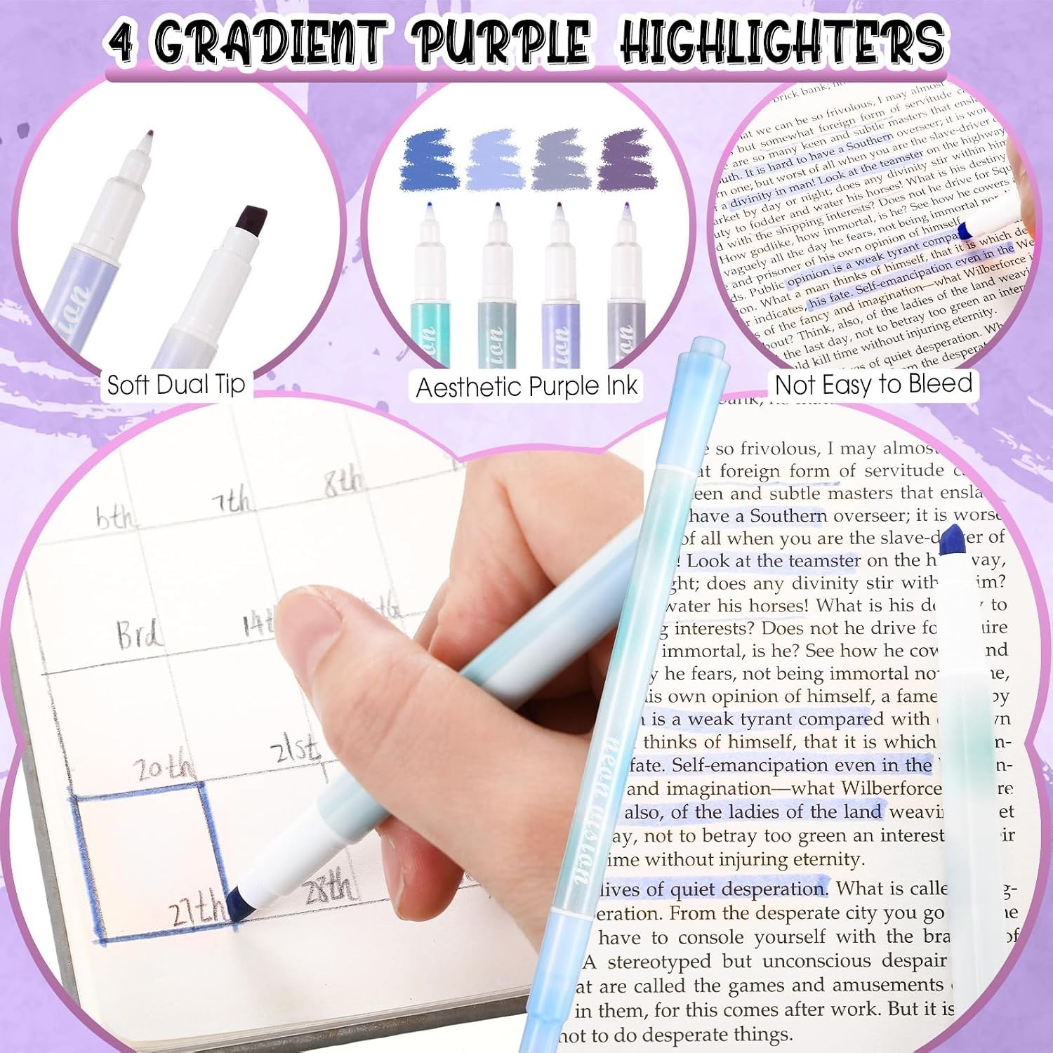 Practical 38-Piece Office Supplies in Stylish Purple – Perfect for Organizing