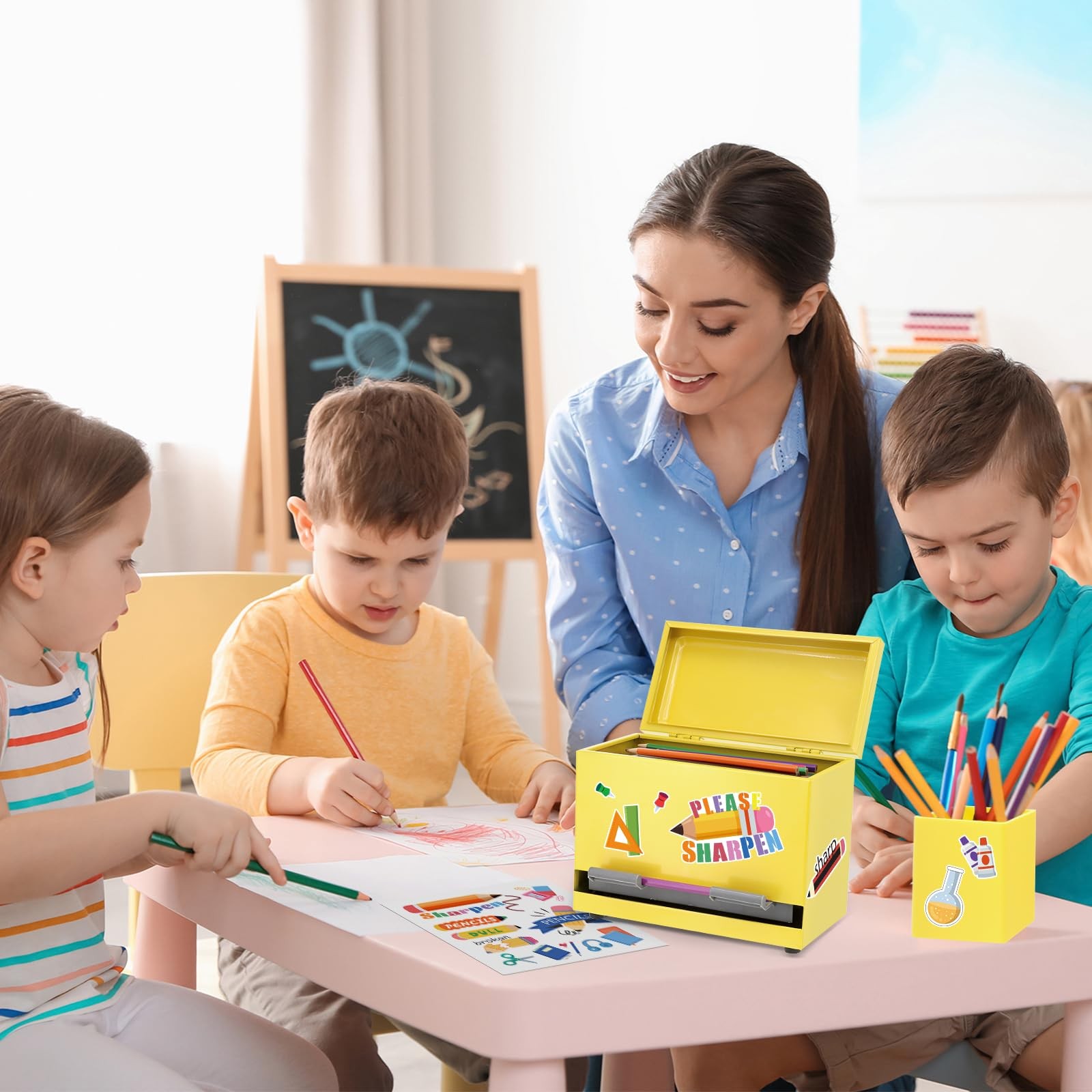 Pencil Dispenser for Classroom Stainless Steel Pencil Holder for Desk, Pencil…