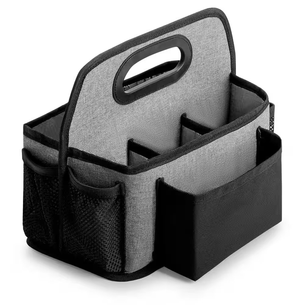 Metal Paper Plate Organizer with 4 Compartments Utensil Holder Caddy for Counter