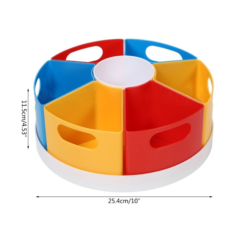 6 Compartments Desk Organiser for Kid, Rotating Pen Organiser Art Supply Holder