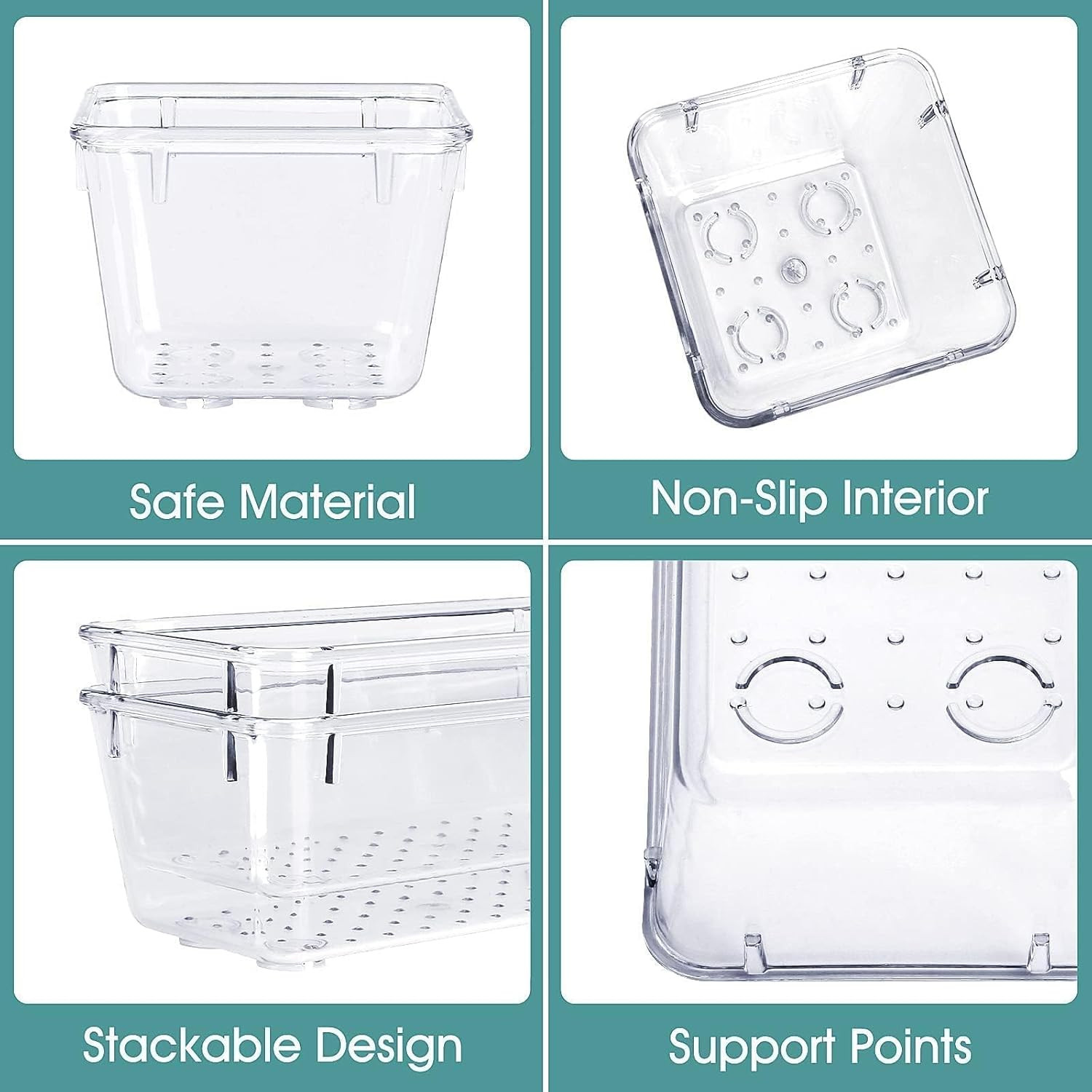 25 PCS Clear Plastic Drawer Organizer Set for Home and Office