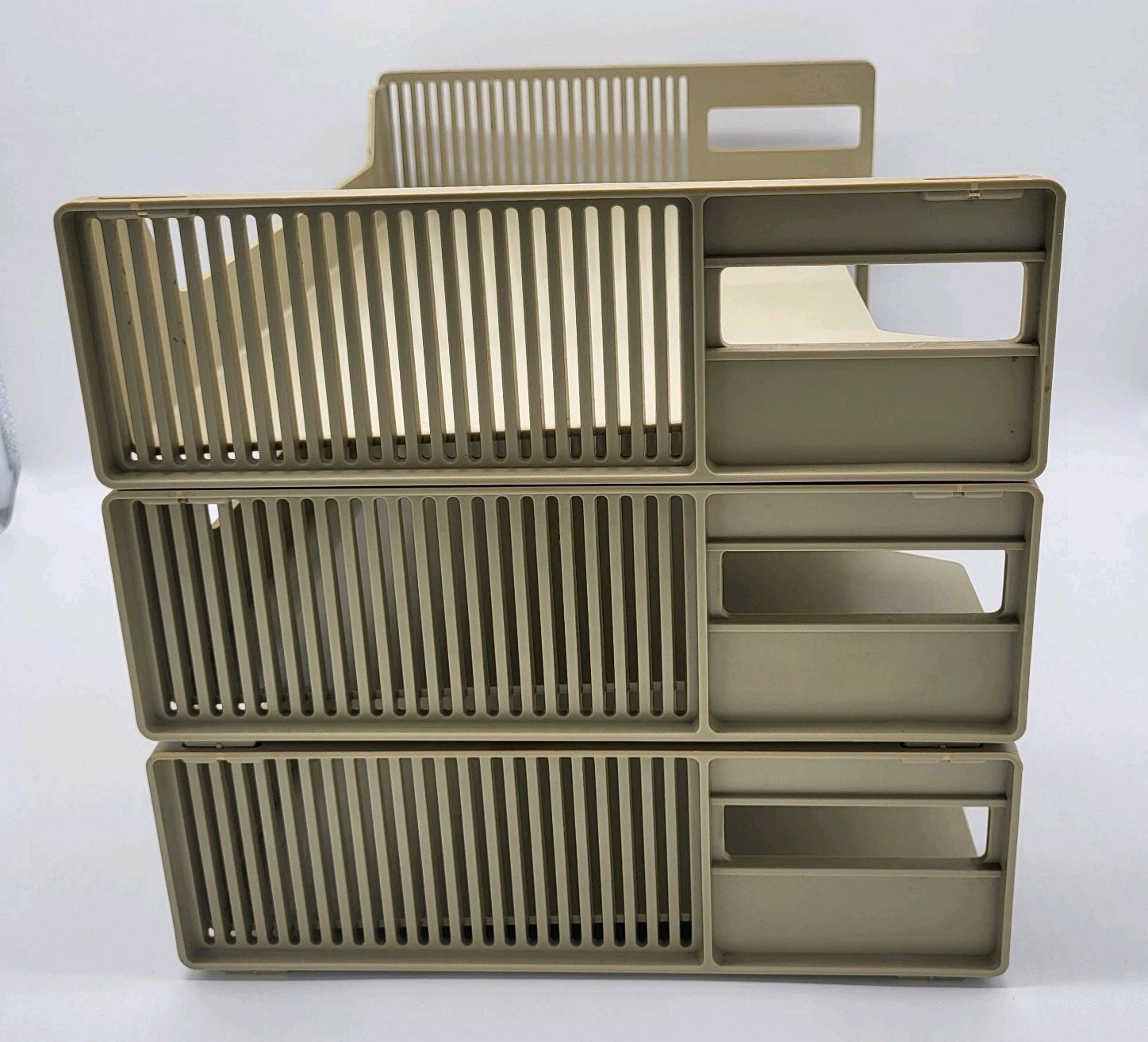 Eldon Office Products 1960’s 3-Tier File Paper Holder Beige Tan Plastic Vtg 1969