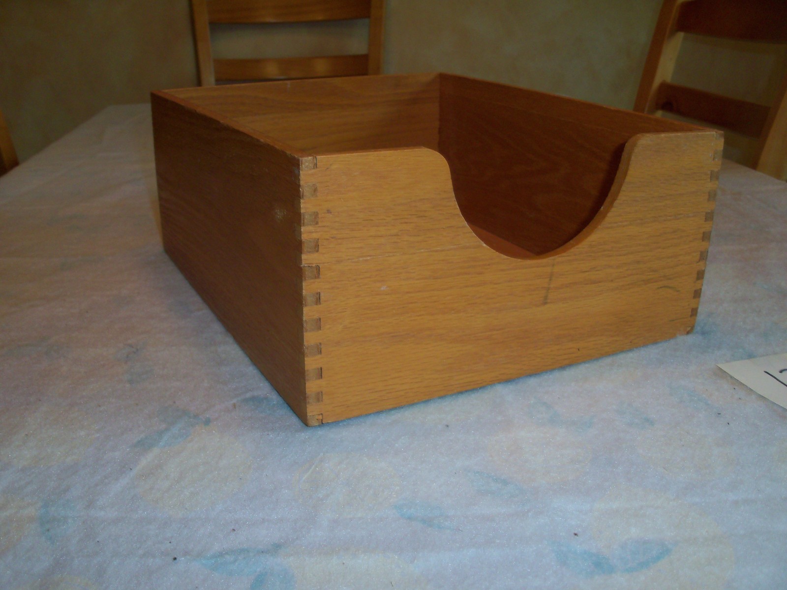 Vintage Hedberg 821 Large Tall Wood Desk Tray Letter File Dovetail Organizer USA