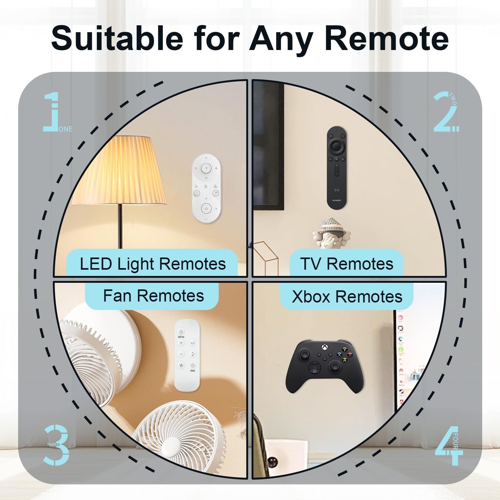 New Magnetic Remote Control Holder 6 Pack Silicone Wall Mount Organizer Fast Shi