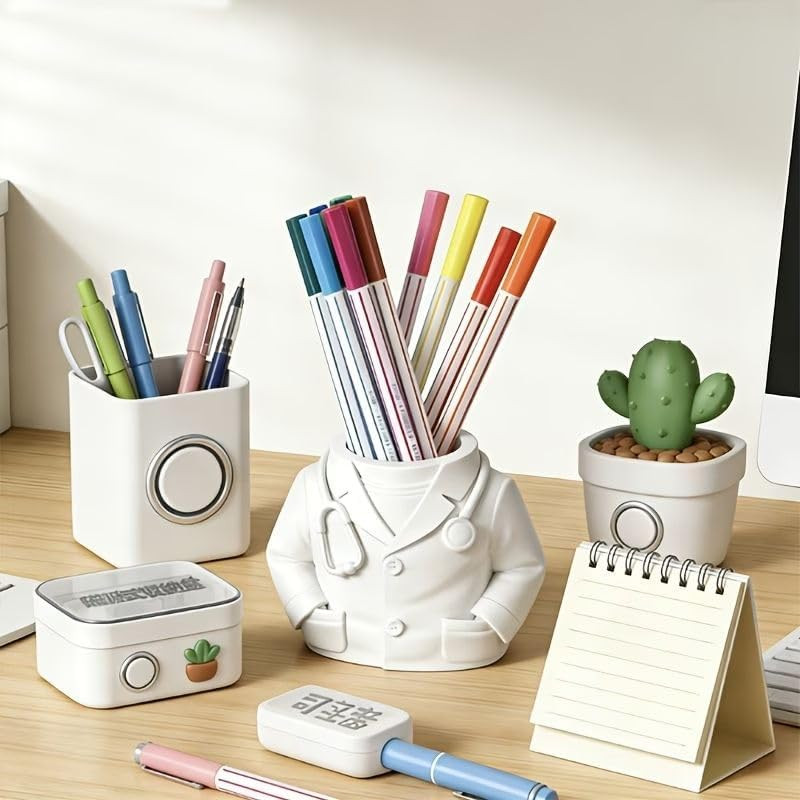Creative Desk Organizer,Doctor’S Coat-Shaped Pencil Pen Holder,Desk Organizers S