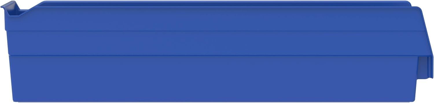Akro-Mils 30128 Plastic Shelf Bins, Heavy 18-Inch by 4-Inch 4-Inch, Blue