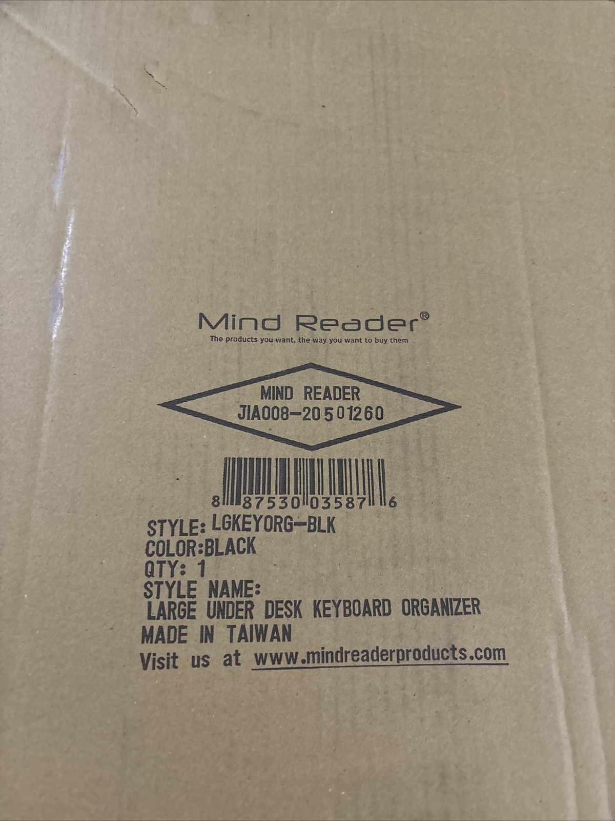 Mind Reader Under Desk Sliding Compartment Organizer, Black