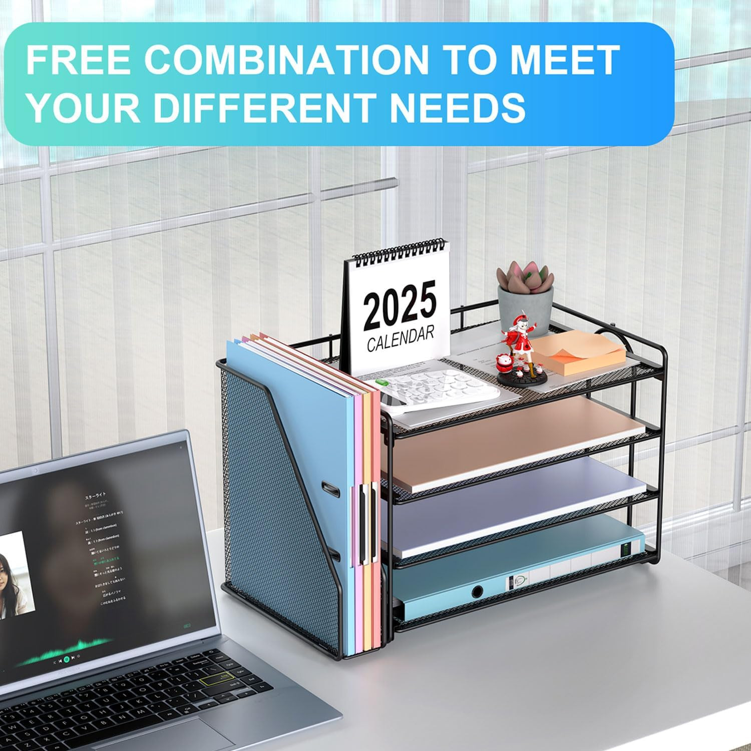 Gianotter 4-Tier Paper Organizer with Magazine Holder, Desk Organizers and Acces