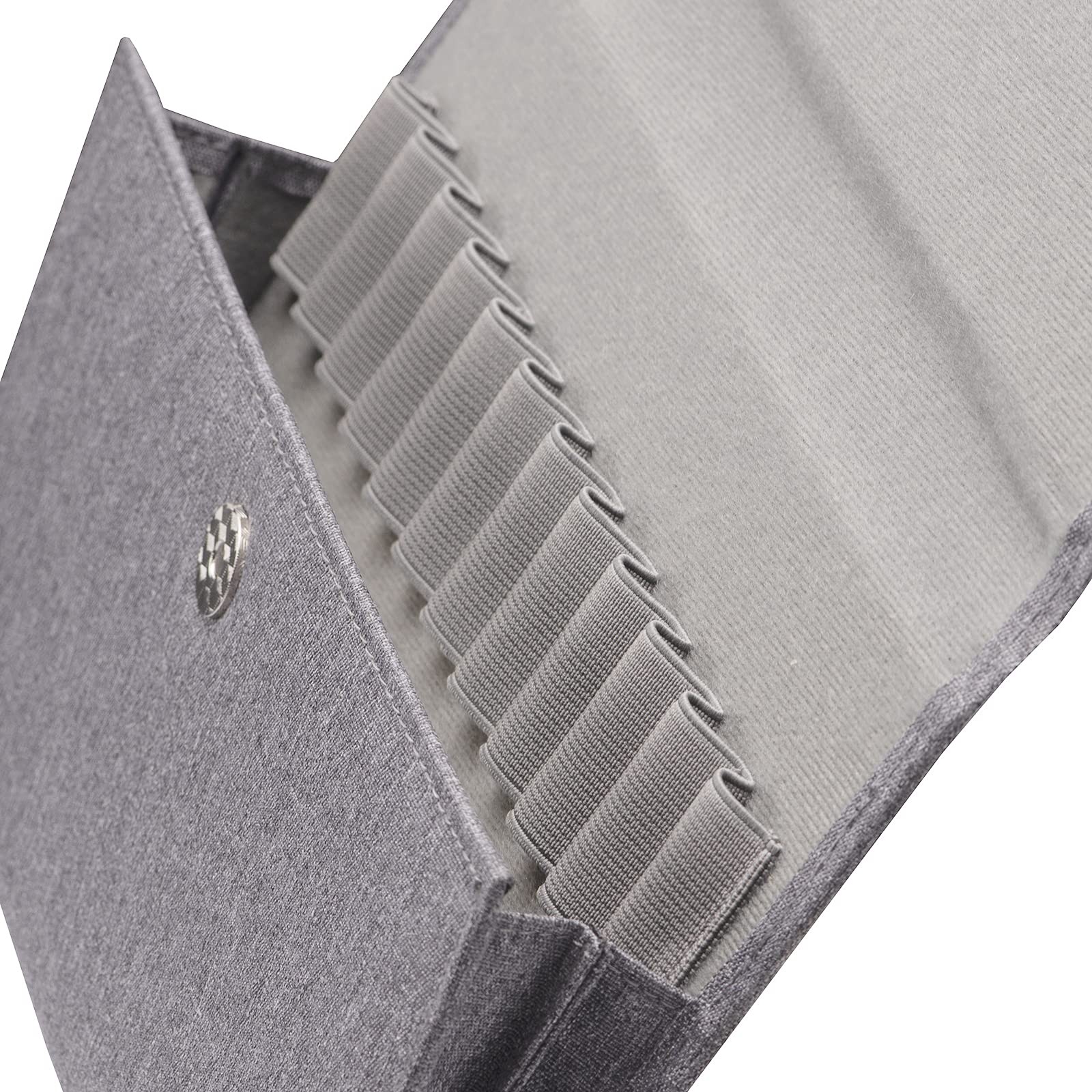 12 Fountain Pen Case, Gray Organizer Bag, Waterproof Canvas Display Holder, P…