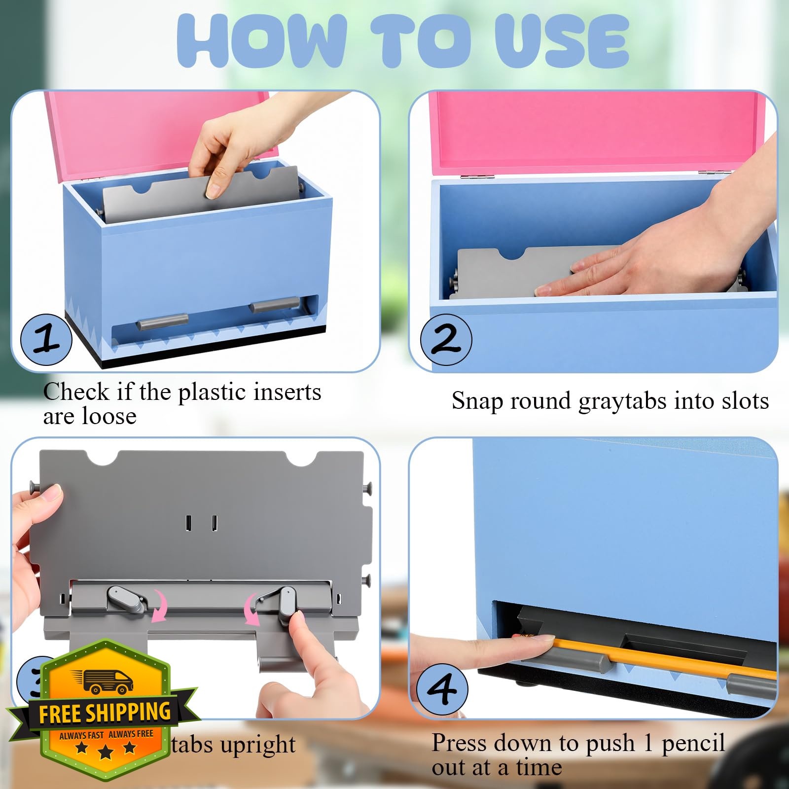 Yalikop Pencil Dispenser Light Blue 1 Pc