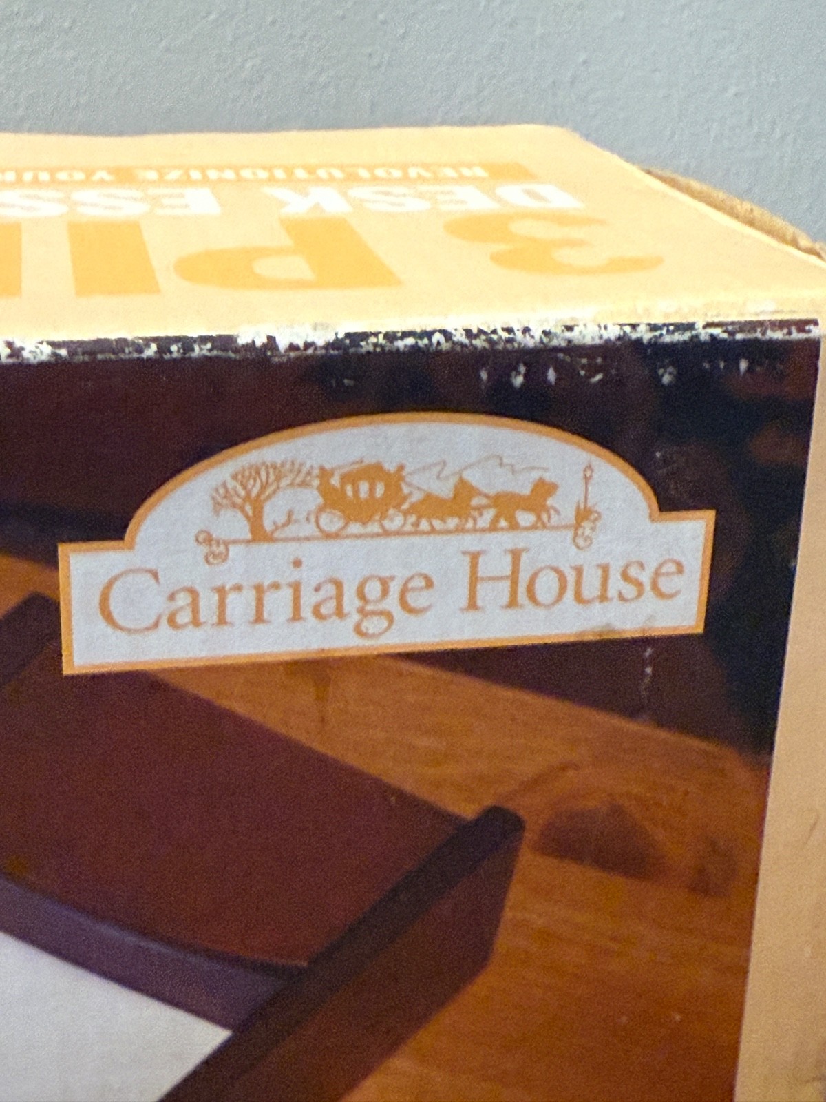 🪵 Carriage House 3 Pc Desk Essentials Set Cherry Wood Office Organizer NEW