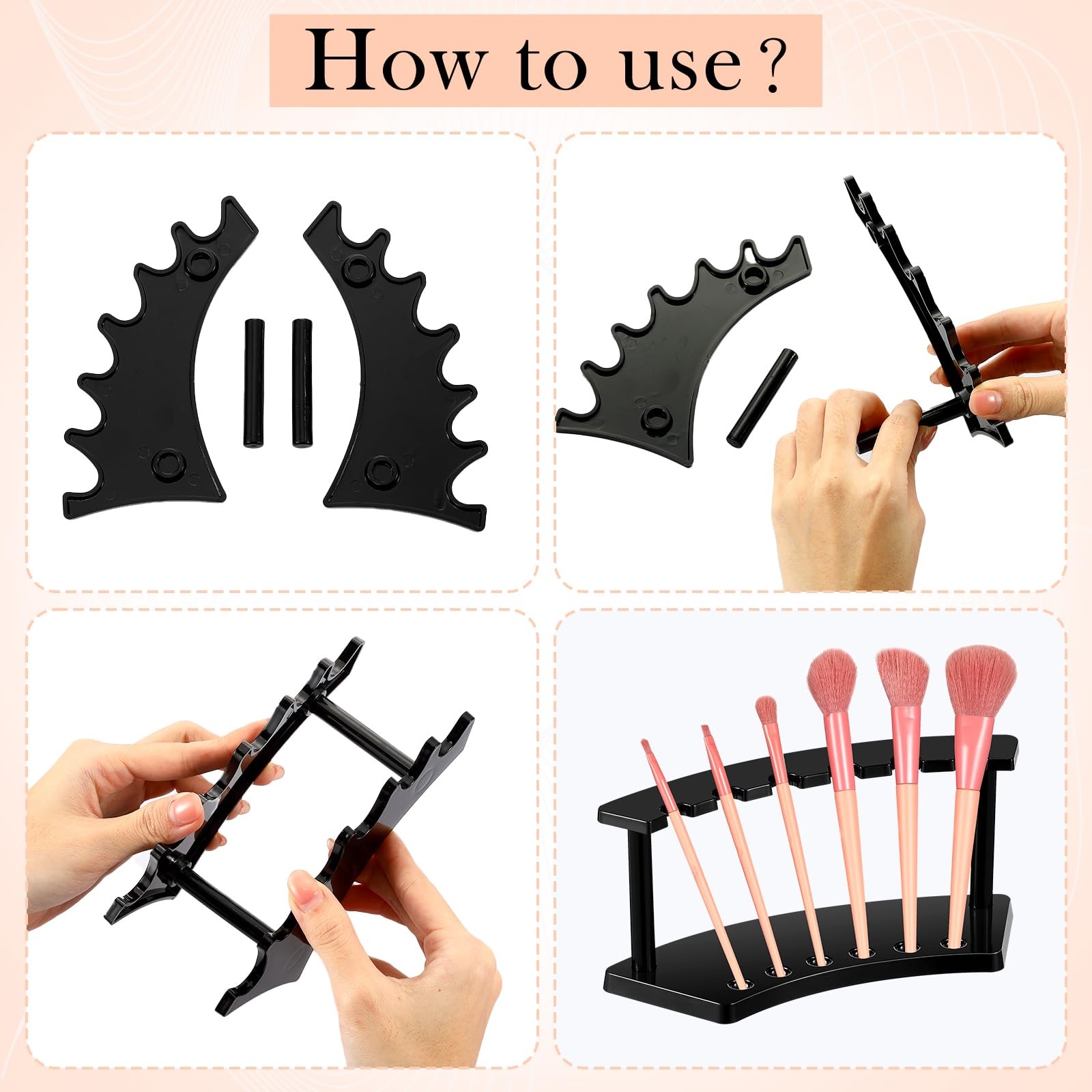 10 Pack Pen Display Stand, 6 Slots Plastic Pen Holder, Display Eyebrow Makeup…