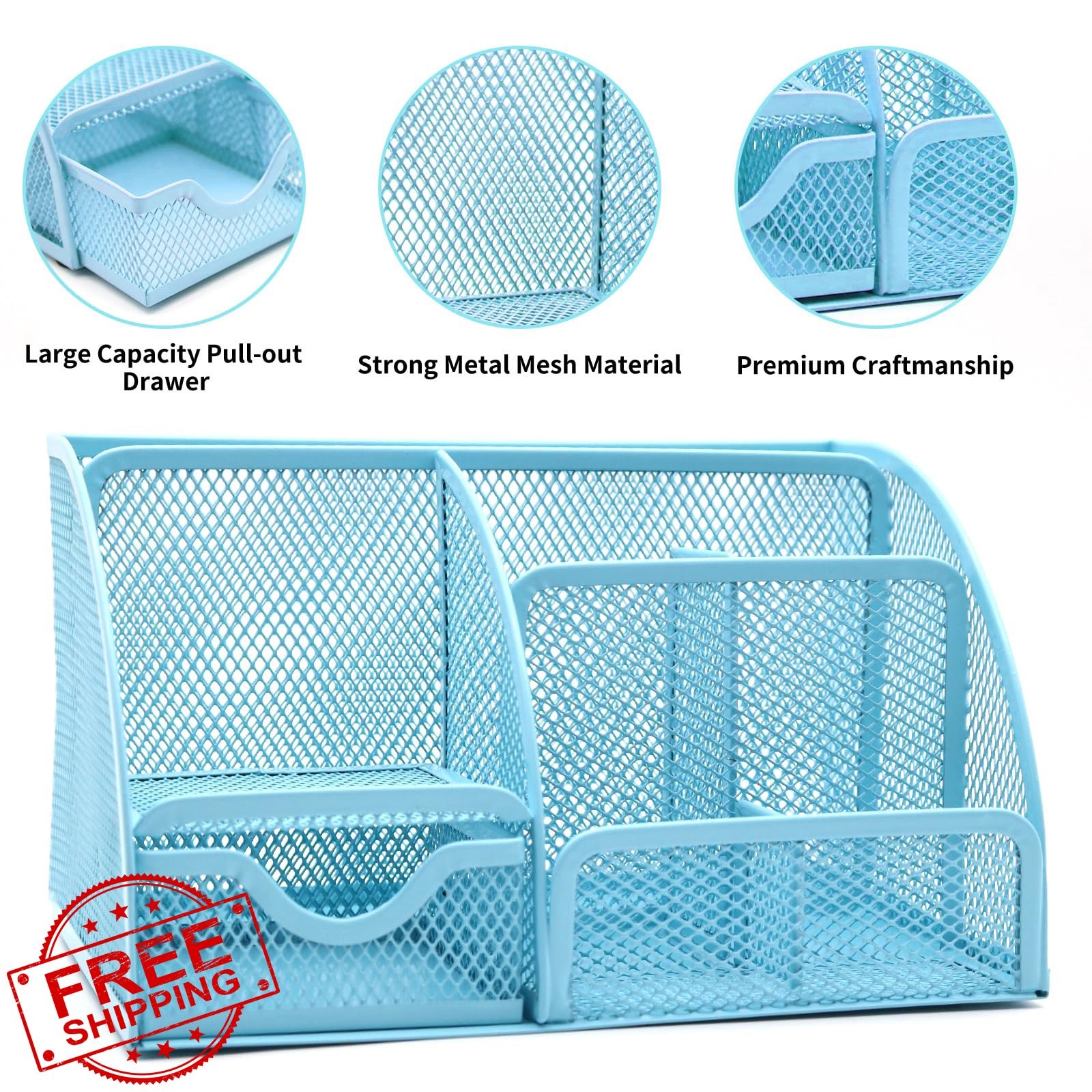 Shellvcase Blue 12-in-1 Desk Organizer Set