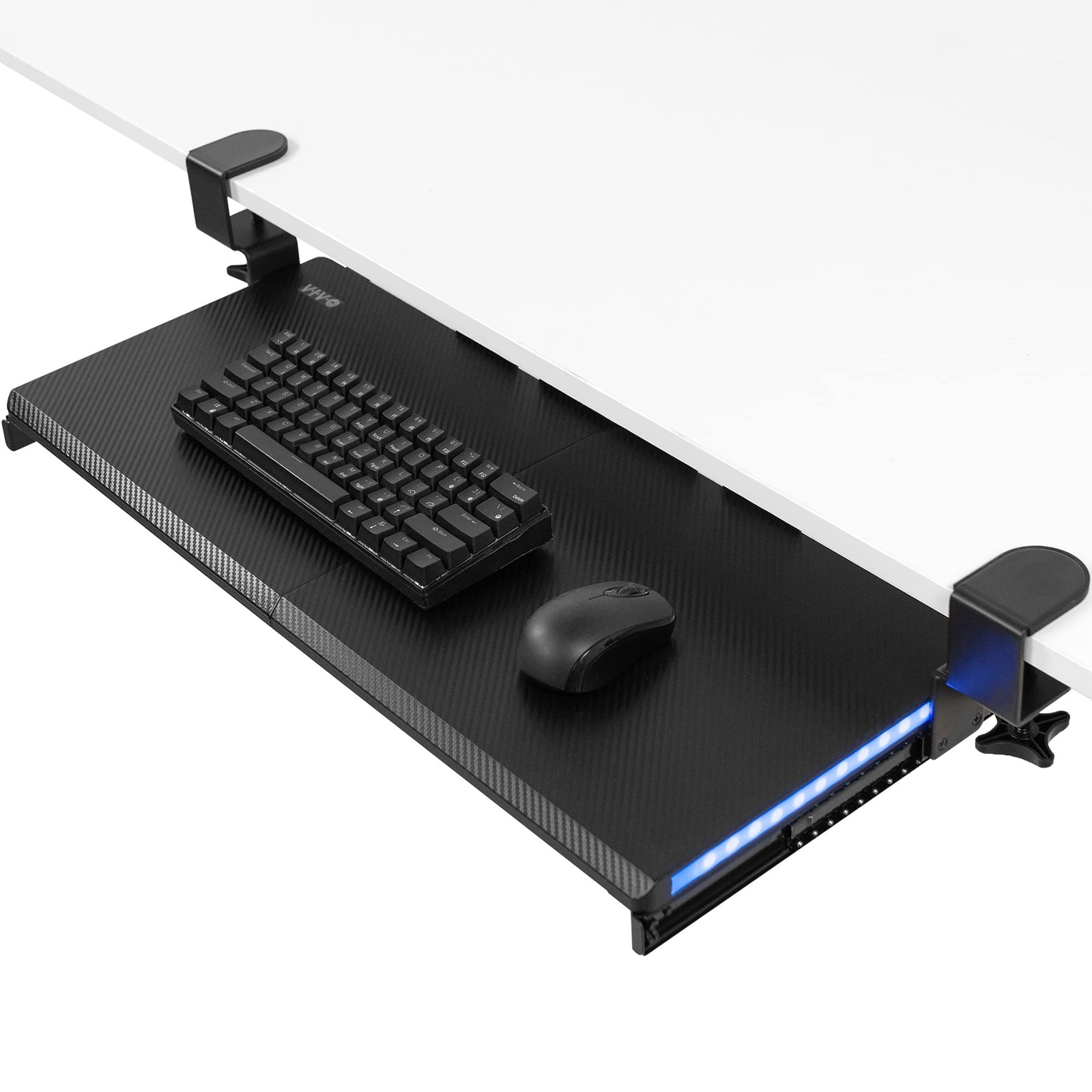 VIVO Large Under Desk Keyboard Tray with RGB LED Side 27 inch, Carbon Black