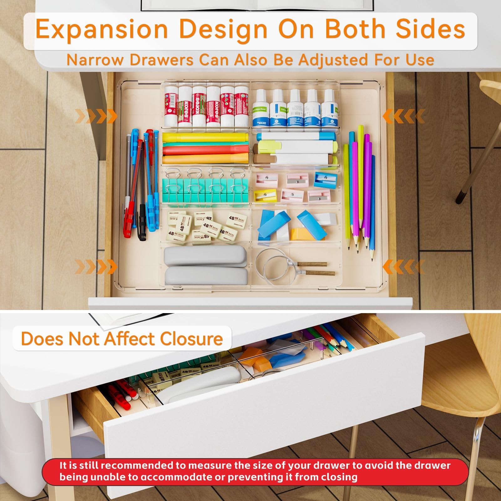 Large Expandable Desk Drawer Organizer Tray for Office Supplies and Accessori…