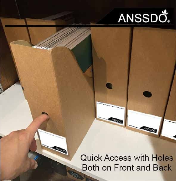 ANSSDO 12 Pack Brown Cardboard Magazine Holder Bulk Kraft File