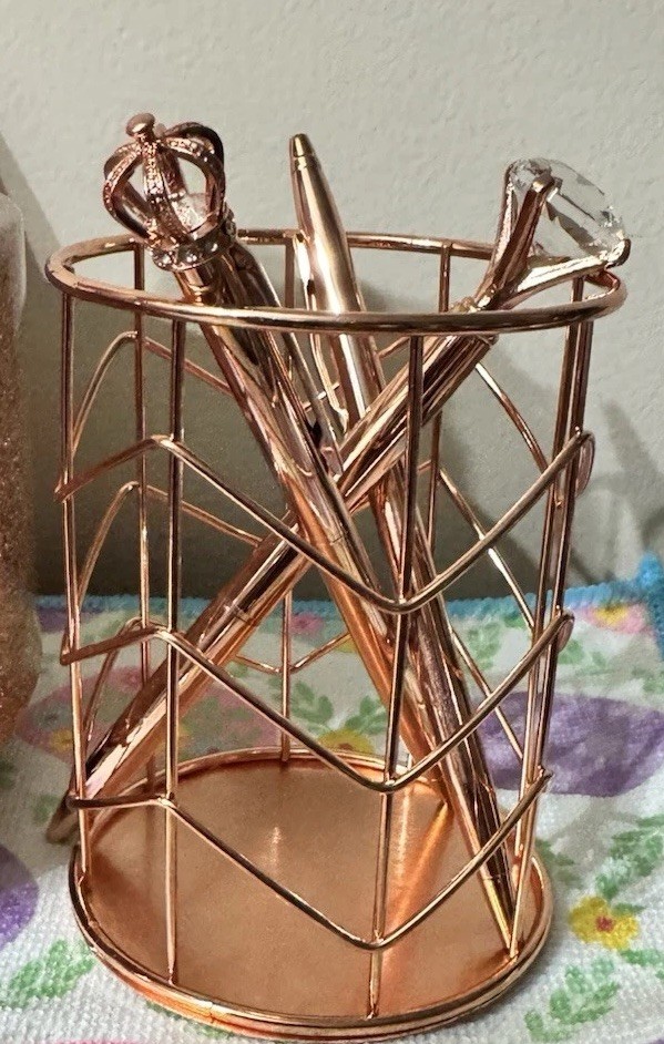 Pen And Storage Holders. Rose Gold